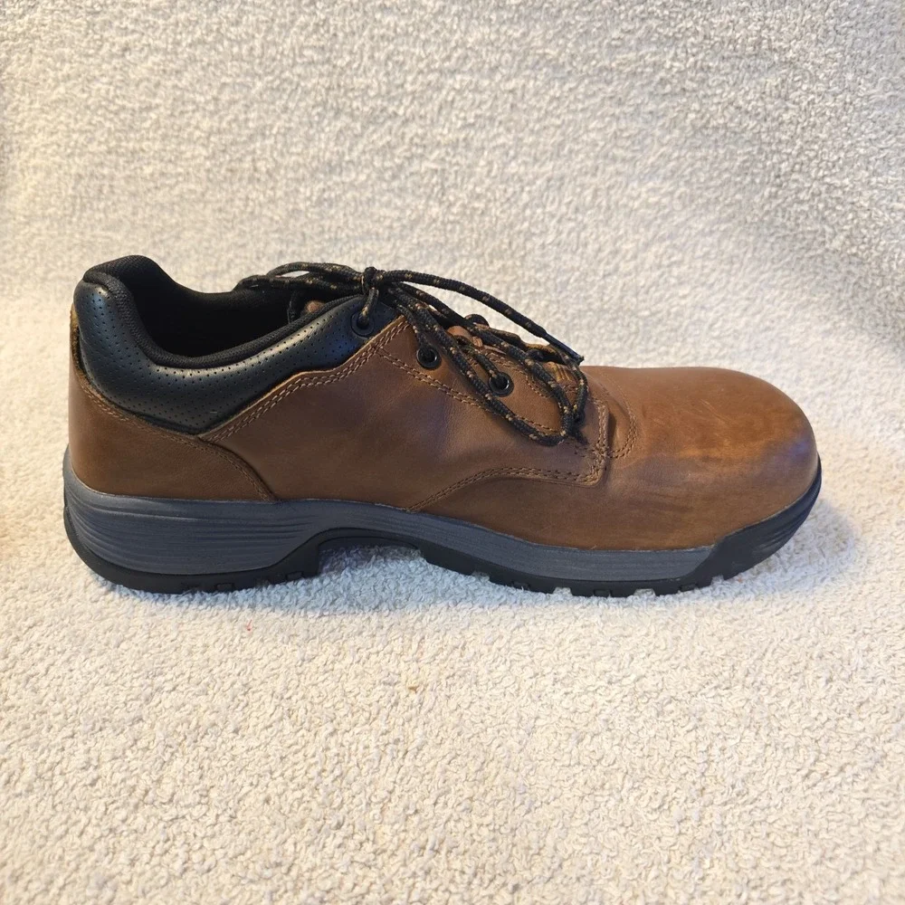KEEN Chicago Oxford Work Utility Carbon Toe Safety Shoes Brown Leather Sz 14D